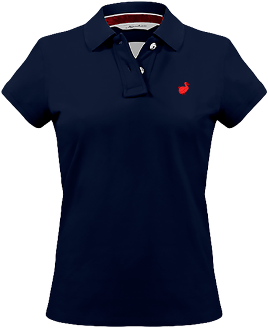 Kotomili Mauritius embroided dodo 220g polo - red-on-navy